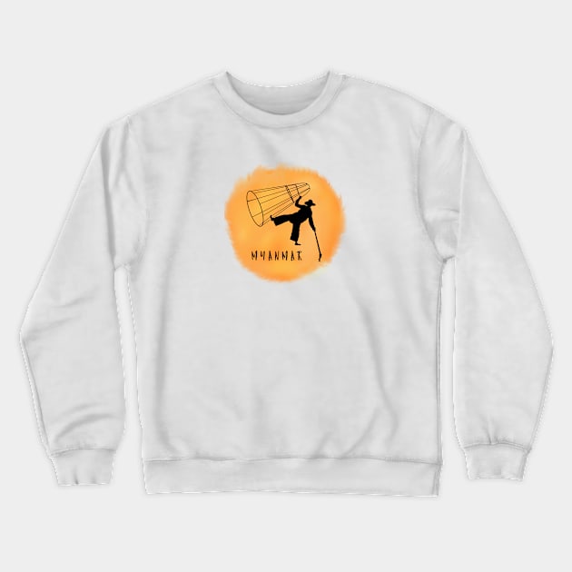 Myanmar Sunset Crewneck Sweatshirt by pepques